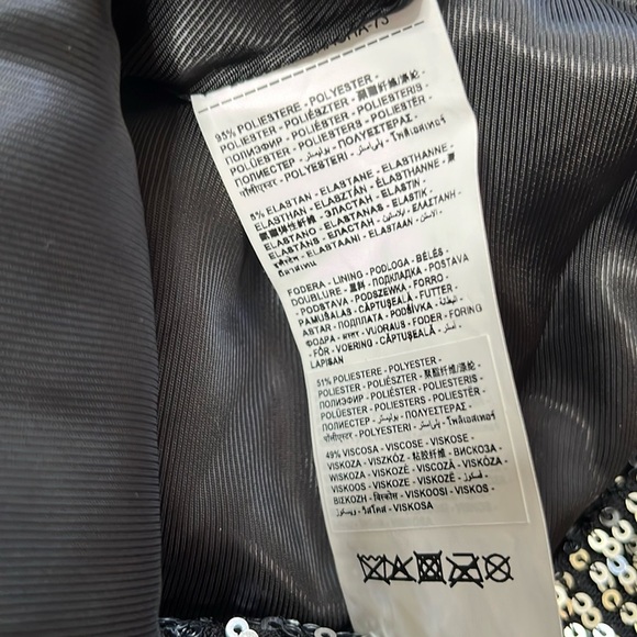 Piombo Women’s Single-Breasted Open-Front Silver Sequin Blazer XL Glam Party NWT - Picture 8 of 16